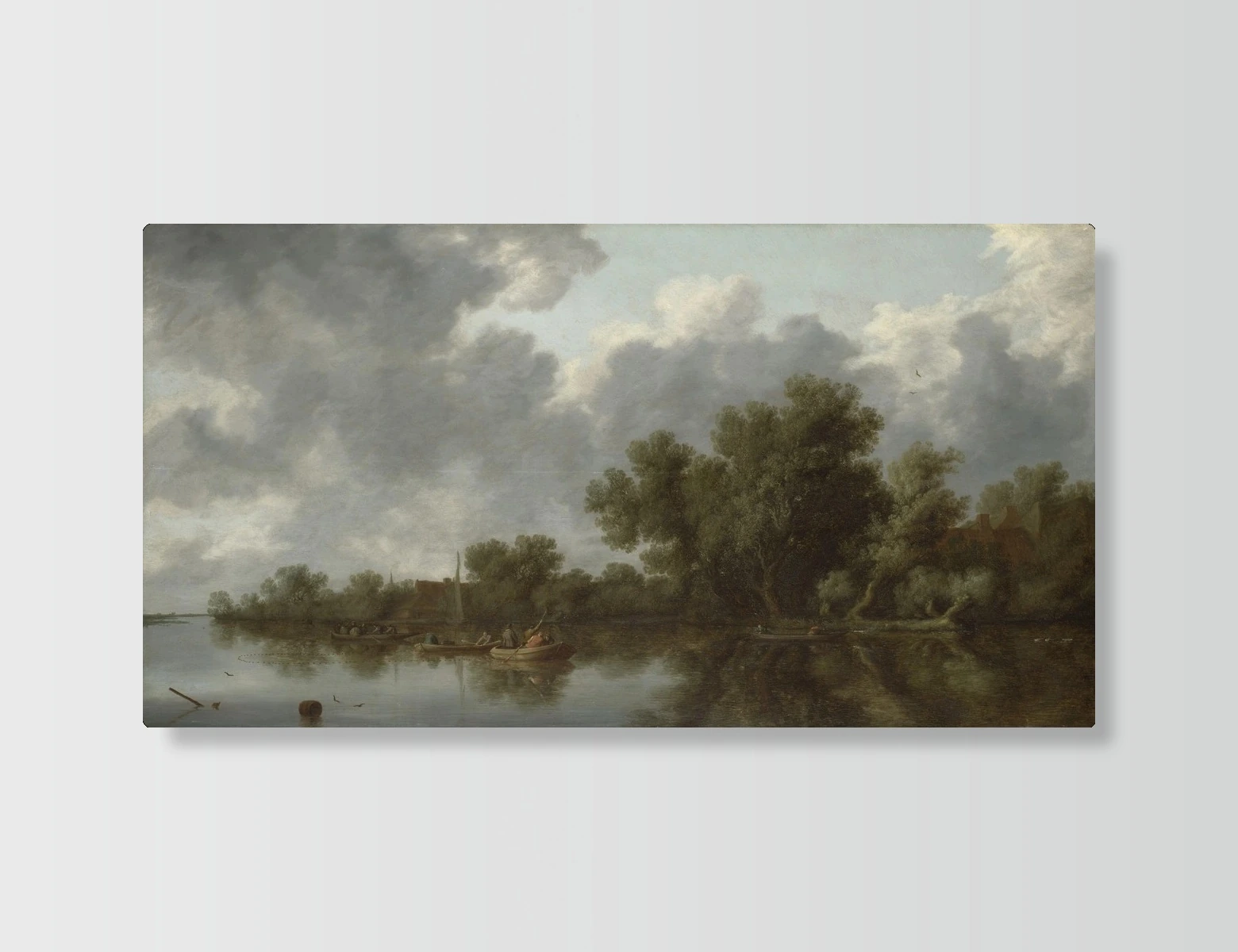 River Scene by Salomon van Ruysdael(River Scene by Salomon van Ruysdael)