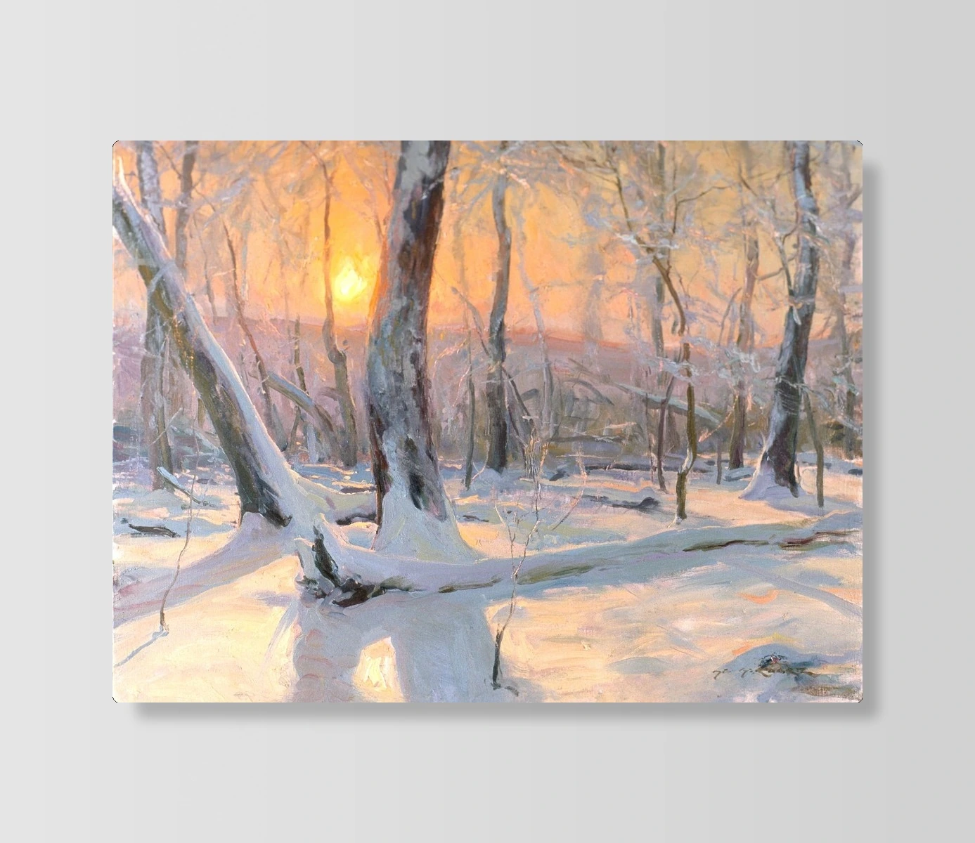 Snowy Forest at Sunset(Snowy Forest at Sunset)