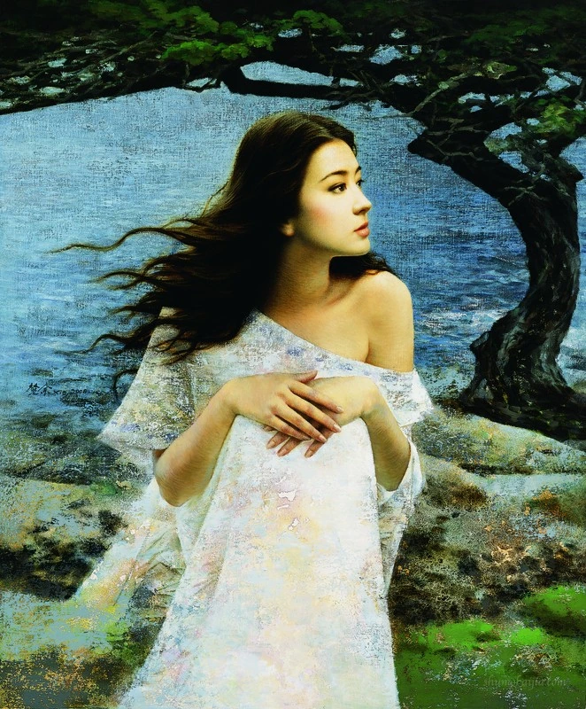谢楚余·海风中的白衣少女