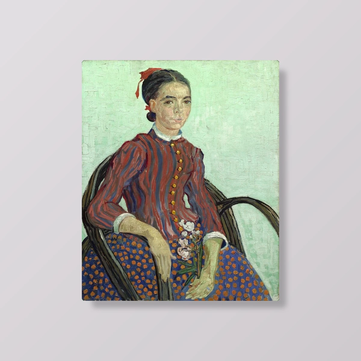 Seated Woman in Red and Blue Striped Blouse(Seated Woman in Red and Blue Striped Blouse)