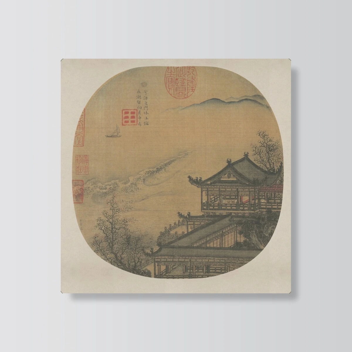 月夜看潮图